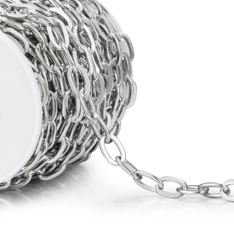 Stainless steel oval O-chain cross chain jewelry chain DIY necklace bracelet fashion simple chain loose chain material