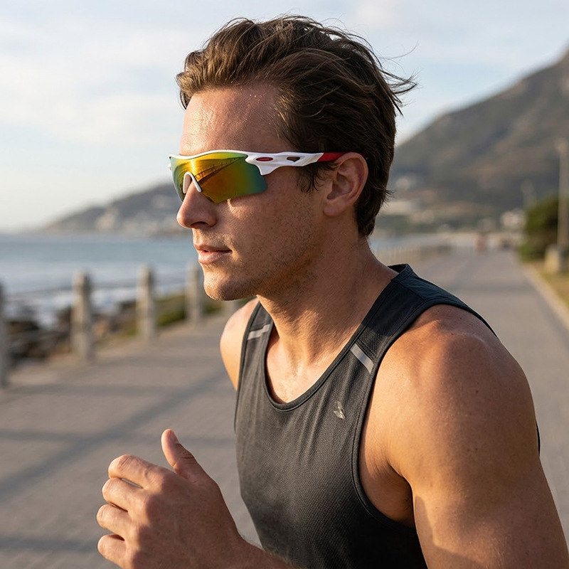 Dazzling color film reflective sunglasses 009181 sports glasses wholesale men and women outdoor riding glasses new sunglasses