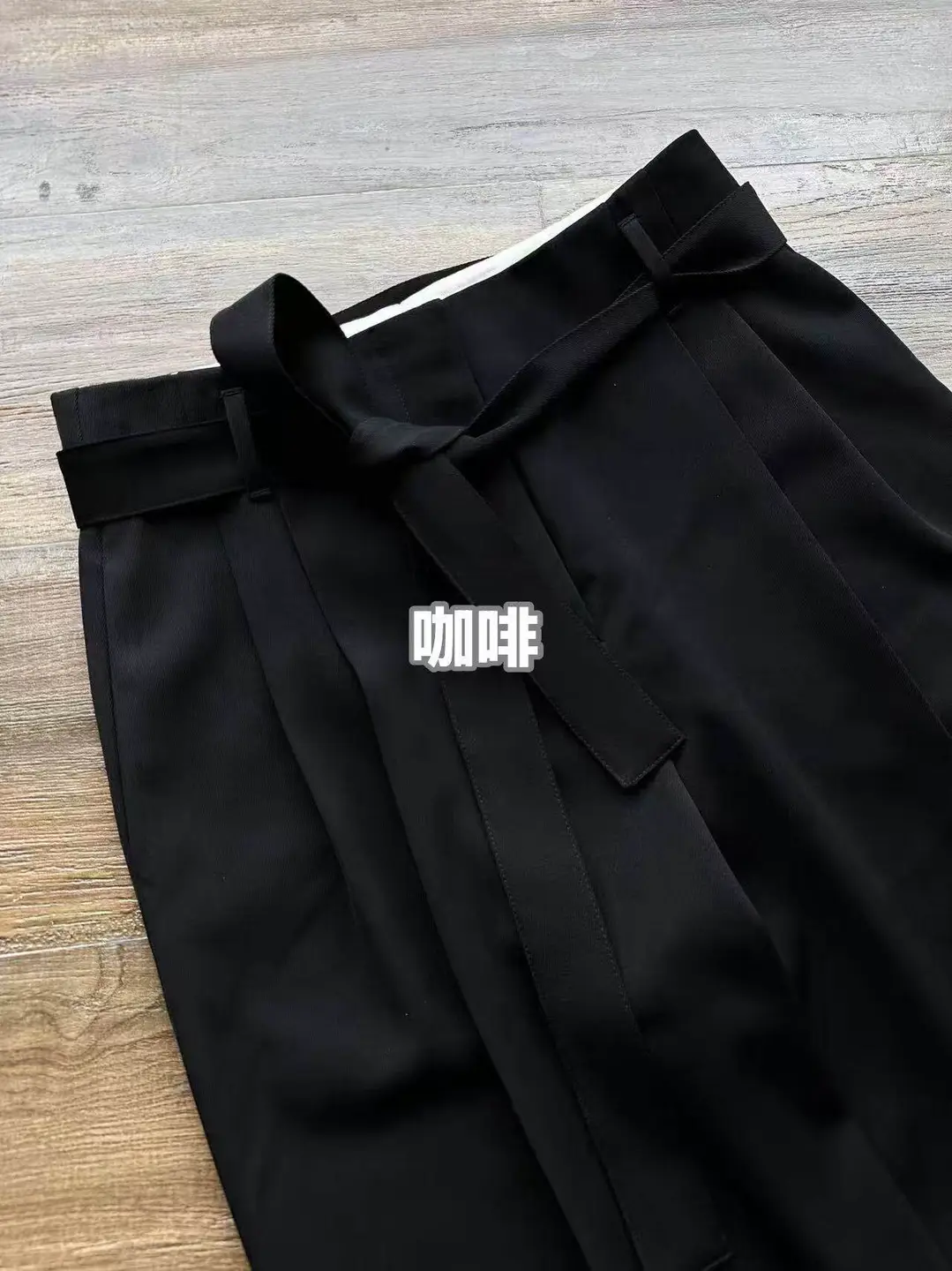 Row style Lonan same style spun high luxury twill silhouette loose wool trousers