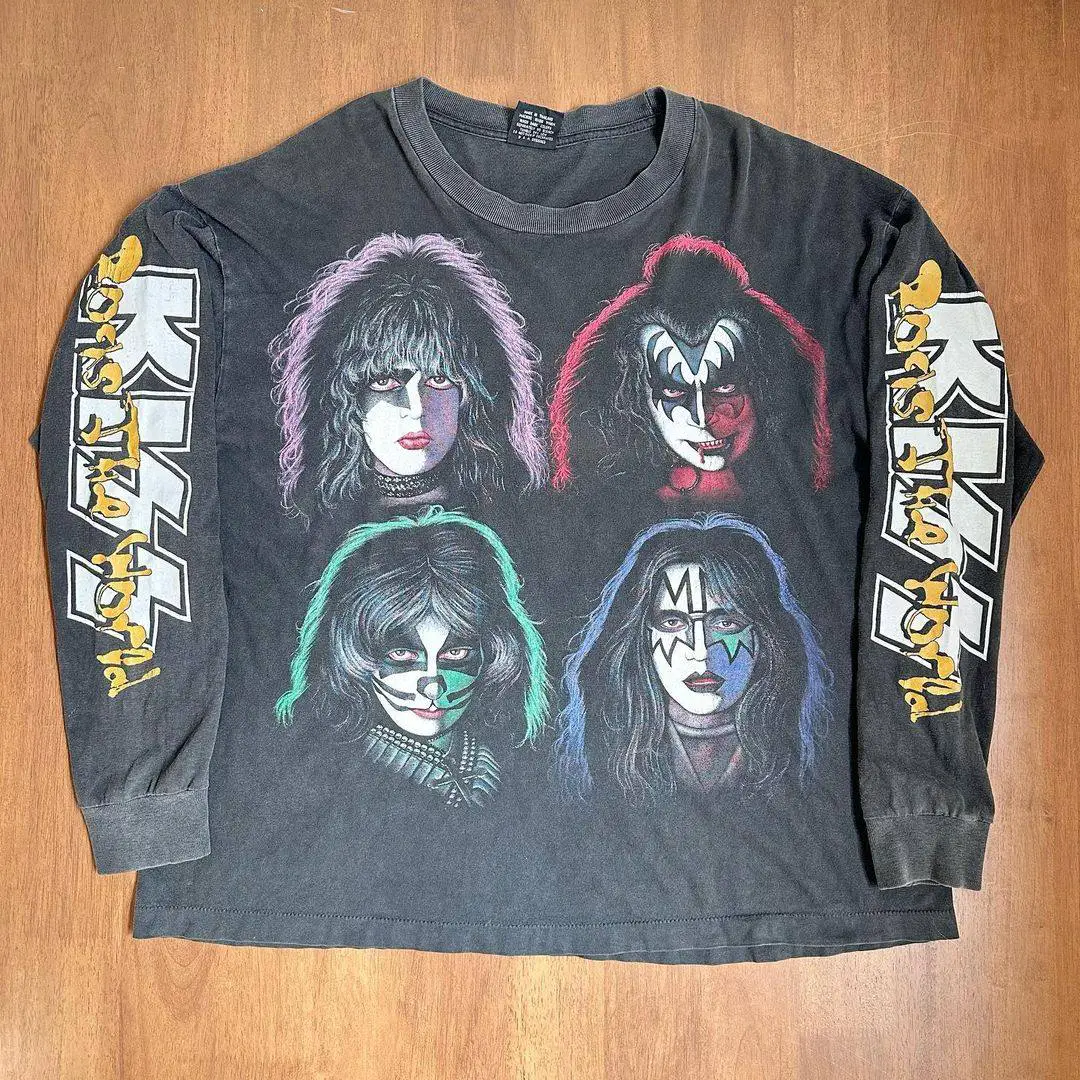 KISS Heavy Metal Rock Band High School Students Popular Versatile Stacking Loose Creative Personality Popular Long Sleeve T-shirt