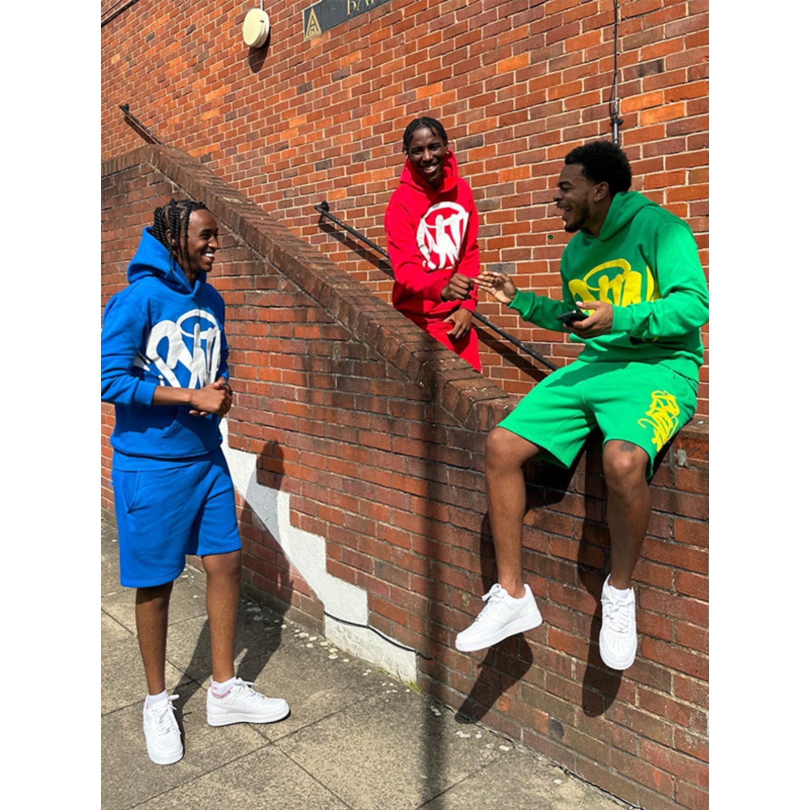 Cross-Border New Synaworld American Hip-Hop Foam Printed Hooded Sweatshirt Shorts Men's Trendy Brand Sports Suit
