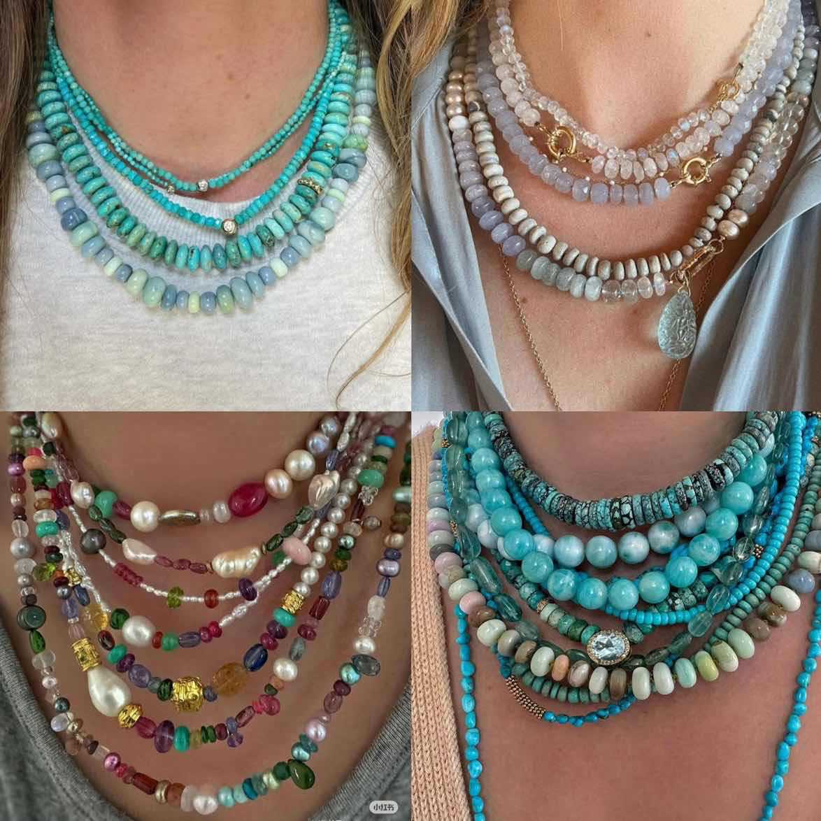 Summer Dopamine Colorfuled Glass Crystal Beaded Necklace Accessible Luxury High-End Clavicle Chain Design Niche Necklace