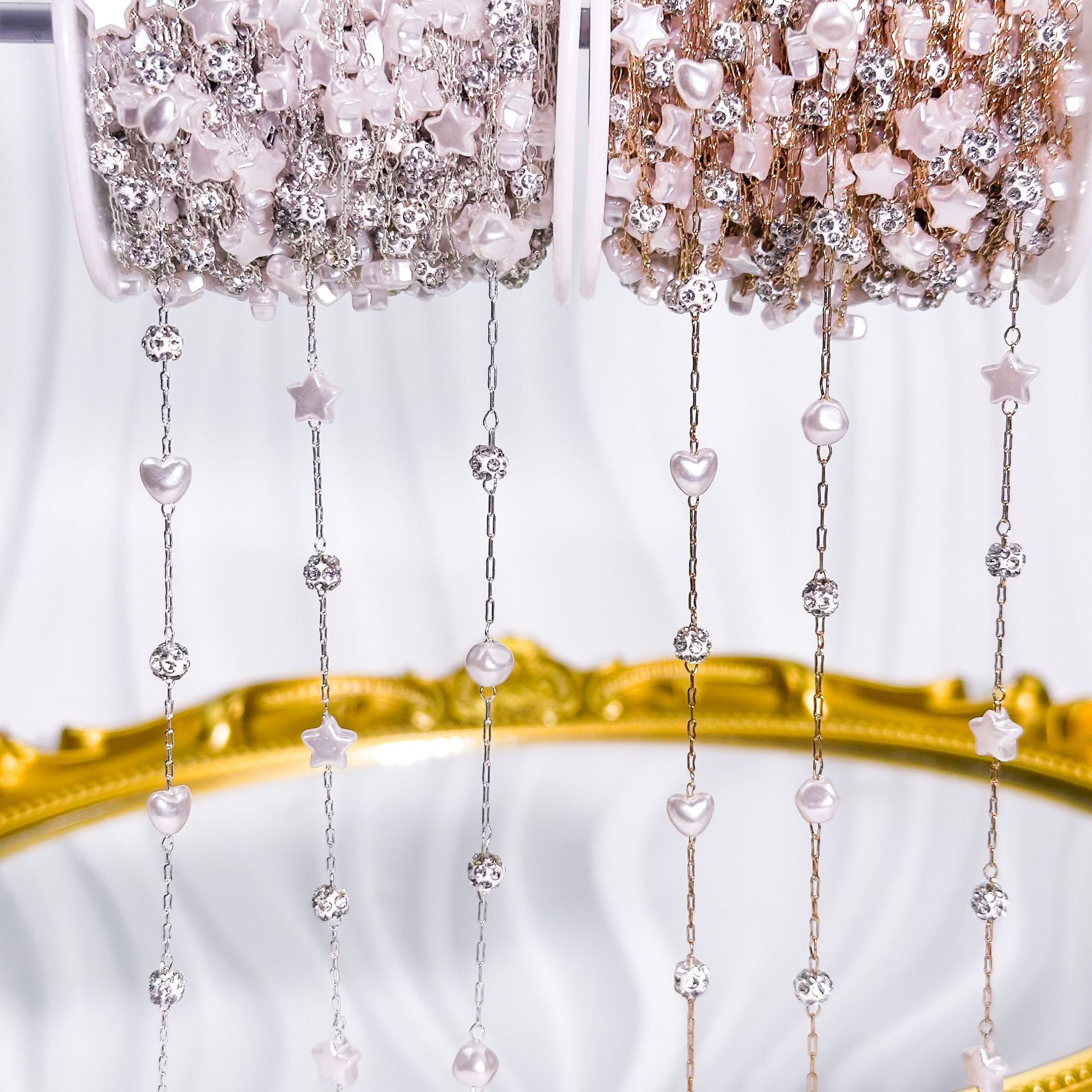 DIY Chain, Five-Pointed Star Rhinestone Chain, High Color-Retention Star Handmade Chain, Doll Clothing Accessories, Performance Costume Accessories Wholesale