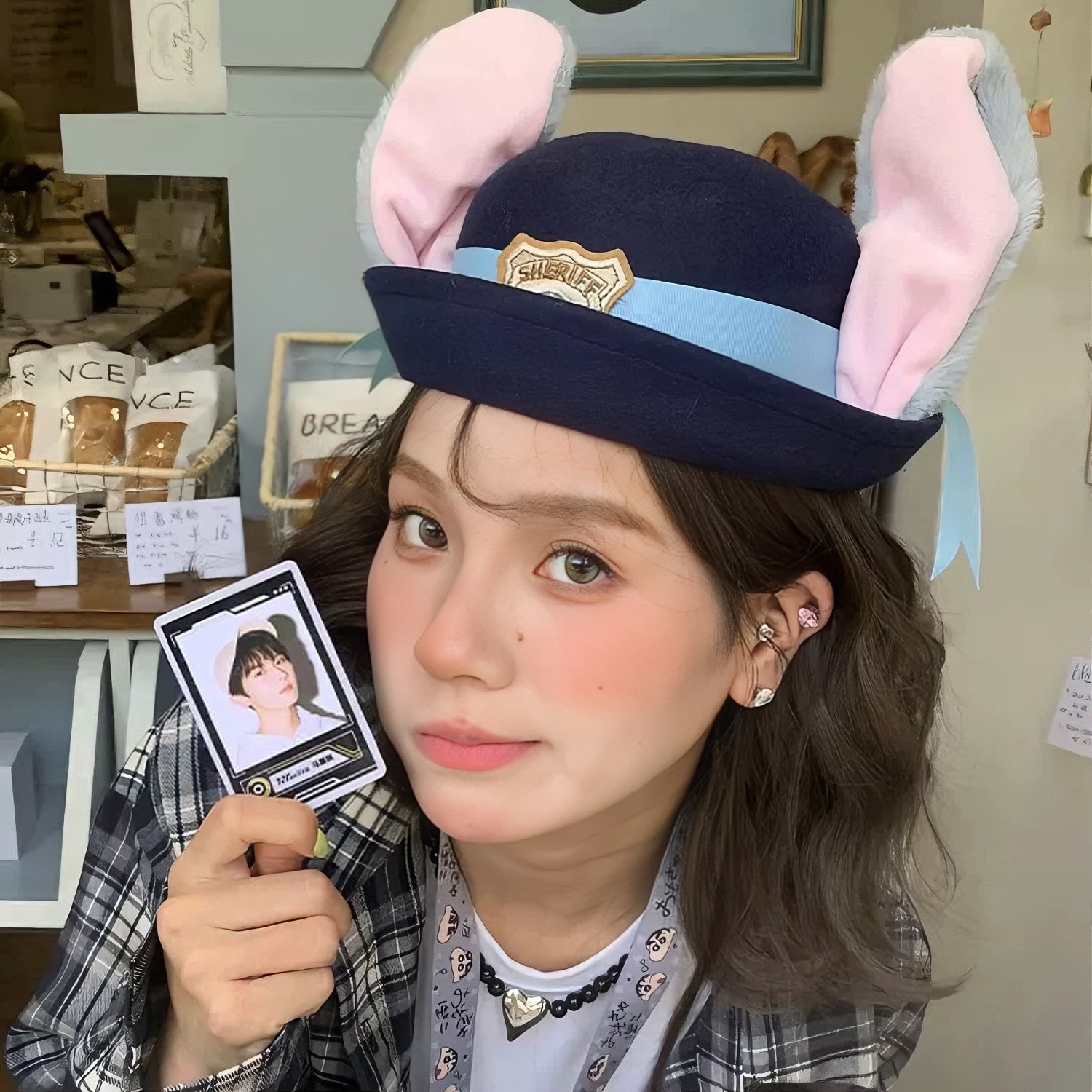 Rabbit Officer Hat COS Cartoon Ear Hat Headdress Adult Decorative Cute Children Judy Rabbit Photo Props