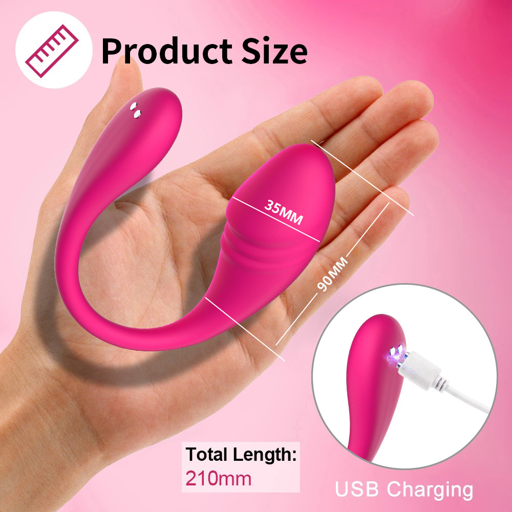 Cross-Border Hot-Selling C-Shaped Invisible Outdoor Wearable Remote Control App Vibrating Egg Vibrator for Women Adult Toy Masturbator