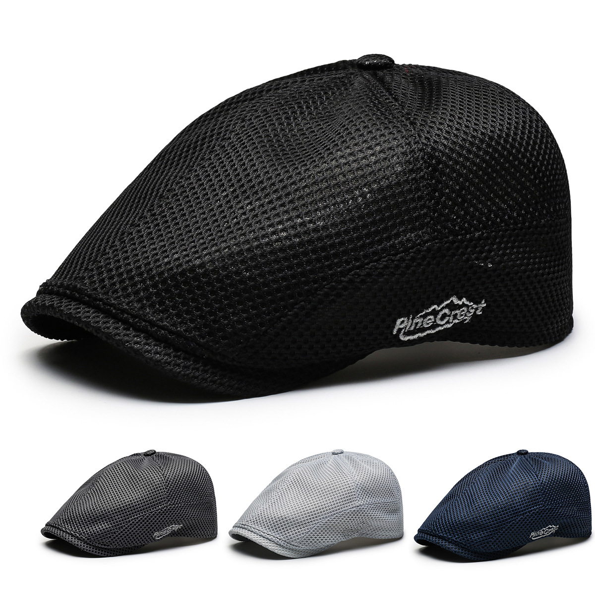 Cross-Border New Style Men's Summer Breathable Mesh Forward Cap Sun Protection Visor Cap Fashionable Quick-Drying Thin Mesh Cap