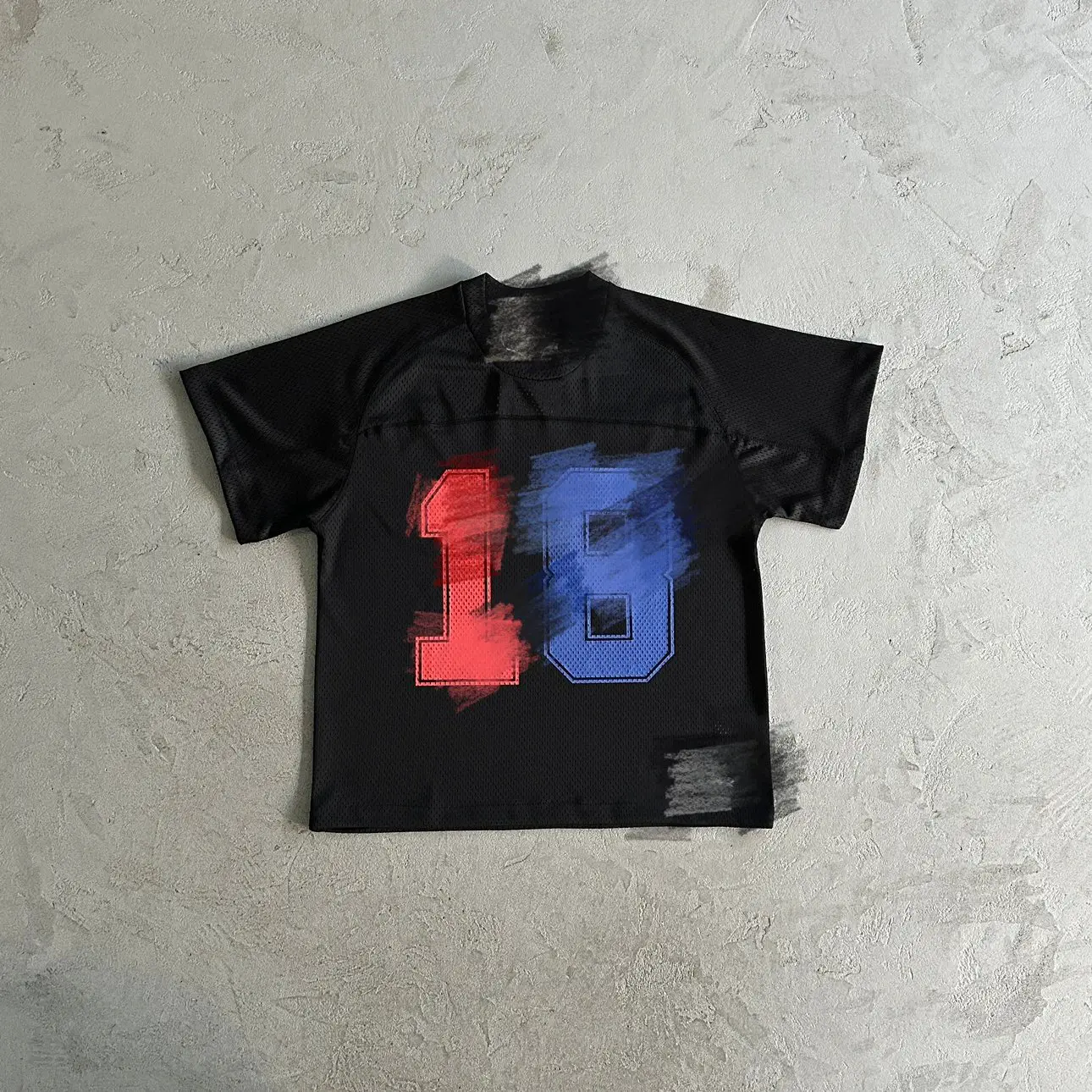 HMP net eye red blue ball jersey
