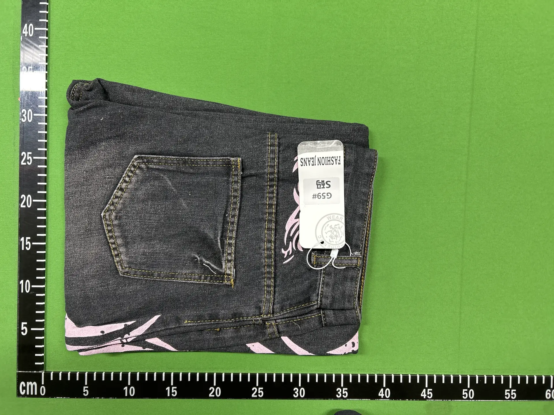 Jaded London Jeans Black Pink Print