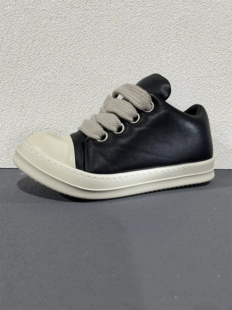 2025 New Ro Shoes Low-Top Chunky Loafers Suede Genuine Leather Thick-Soled Casual Sneakers Unisex Trendy Shoes