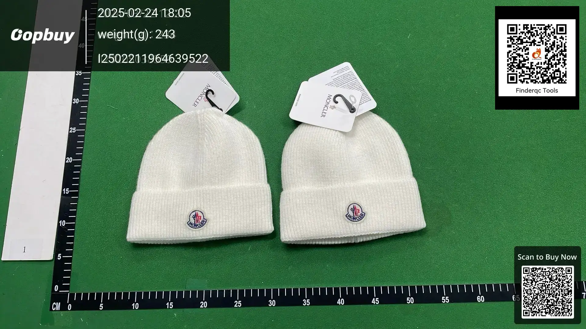 Moncler White Knit Beanie