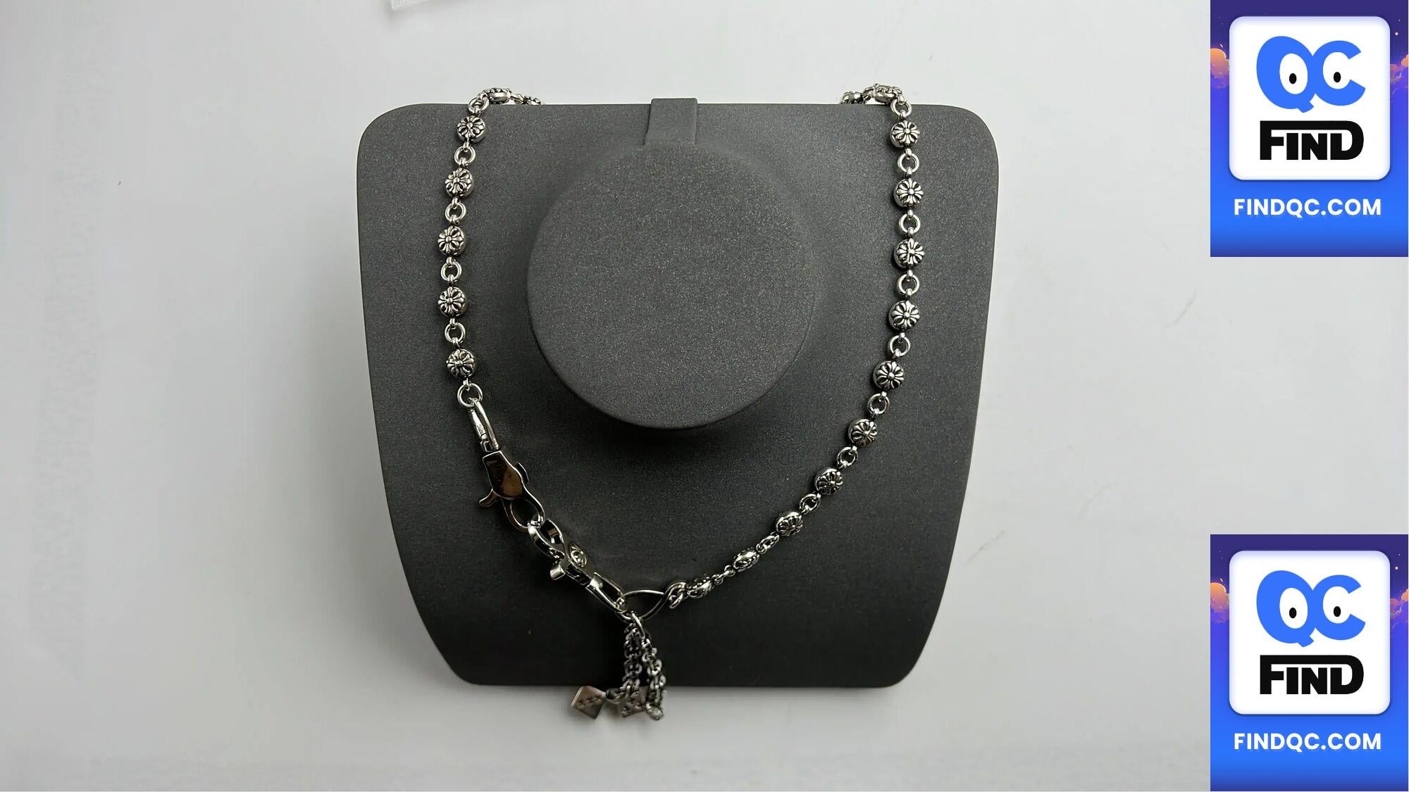 Cross Flower Ball Buckle Bag Chain Personalized Retro European and American Retro Dice Pendant Bag Hanging Chain Thick — QC-foto 2
