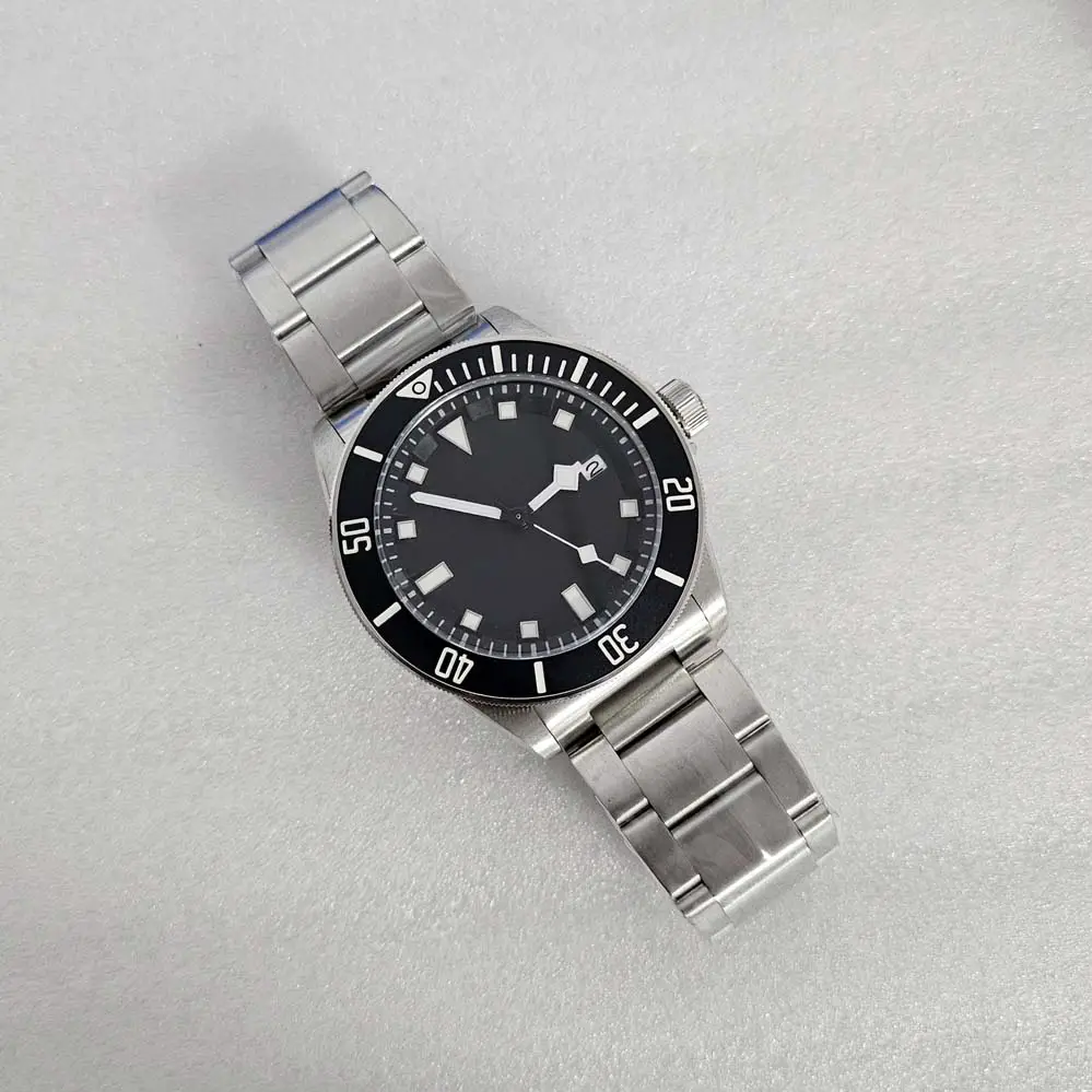 New arrival 41mm Men Watch 316 Stainless Steel Case Mineral Glass Green Luminous Matching Nh35 Movement