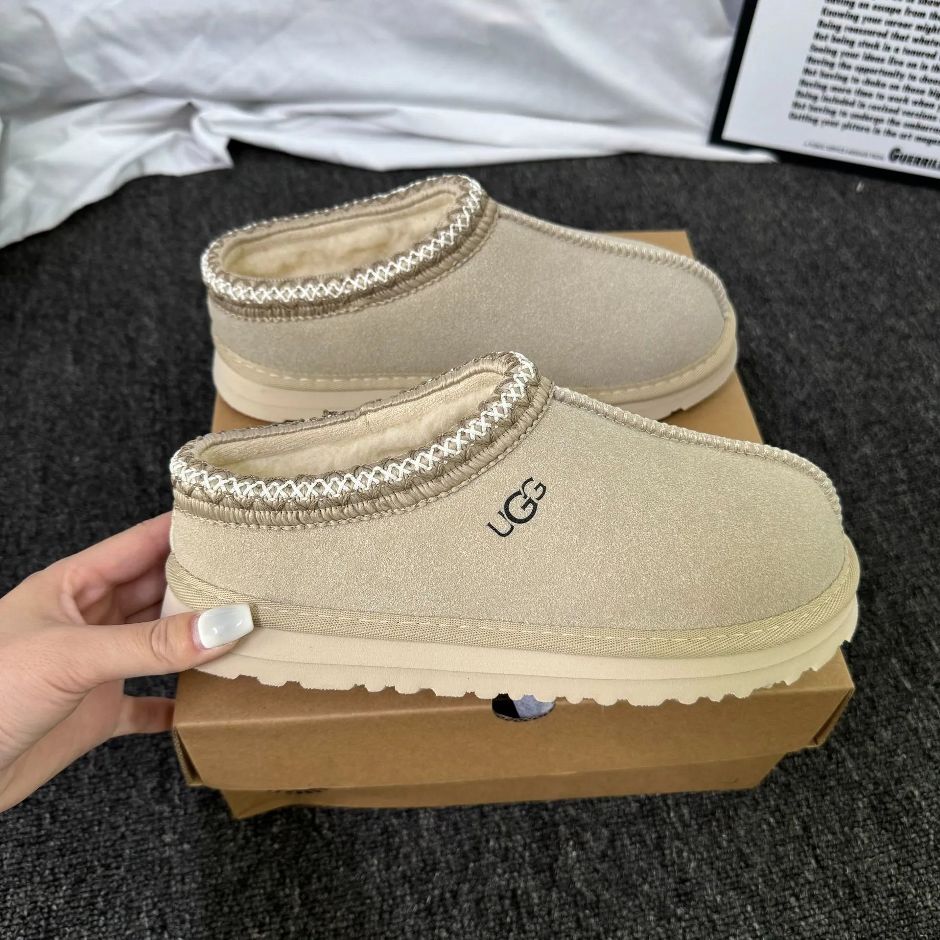 Winter new style ethnic style snow boots, women's platform slippers, outer wear, baotou drag, thick cotton shoes