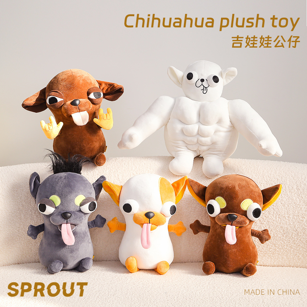 Cute and Funny Chihuahua Plush Toy Doll, Popular Internet Celebrity Puppy, Creative Dog Doll Gift