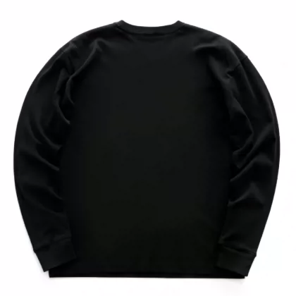 Red Lips on the Left Pocket, Sanskrit Text on the Back, Sanskrit Text on the Bottom Frame, Black Long Sleeves 55040518 Foto QC de TAOBAO na Qualit.ly