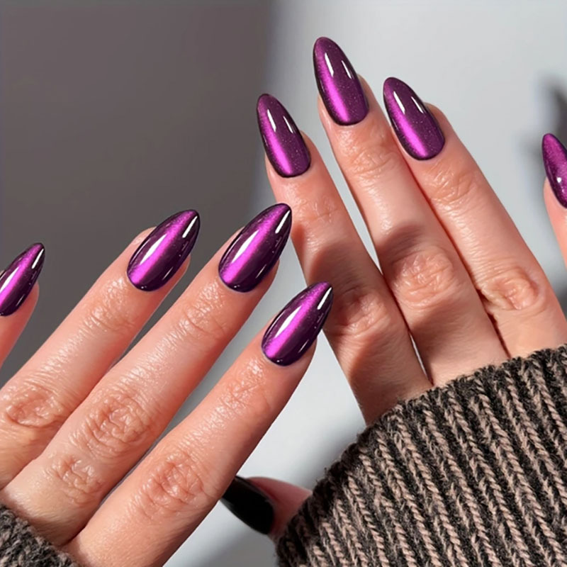 Simple and Fresh Small Light Bulb Cat Eye Cross-Border Style Wearable Nail Tips, Detachable Nails, Whitening Effect, Finished Product, Wholesale from Manufacturer