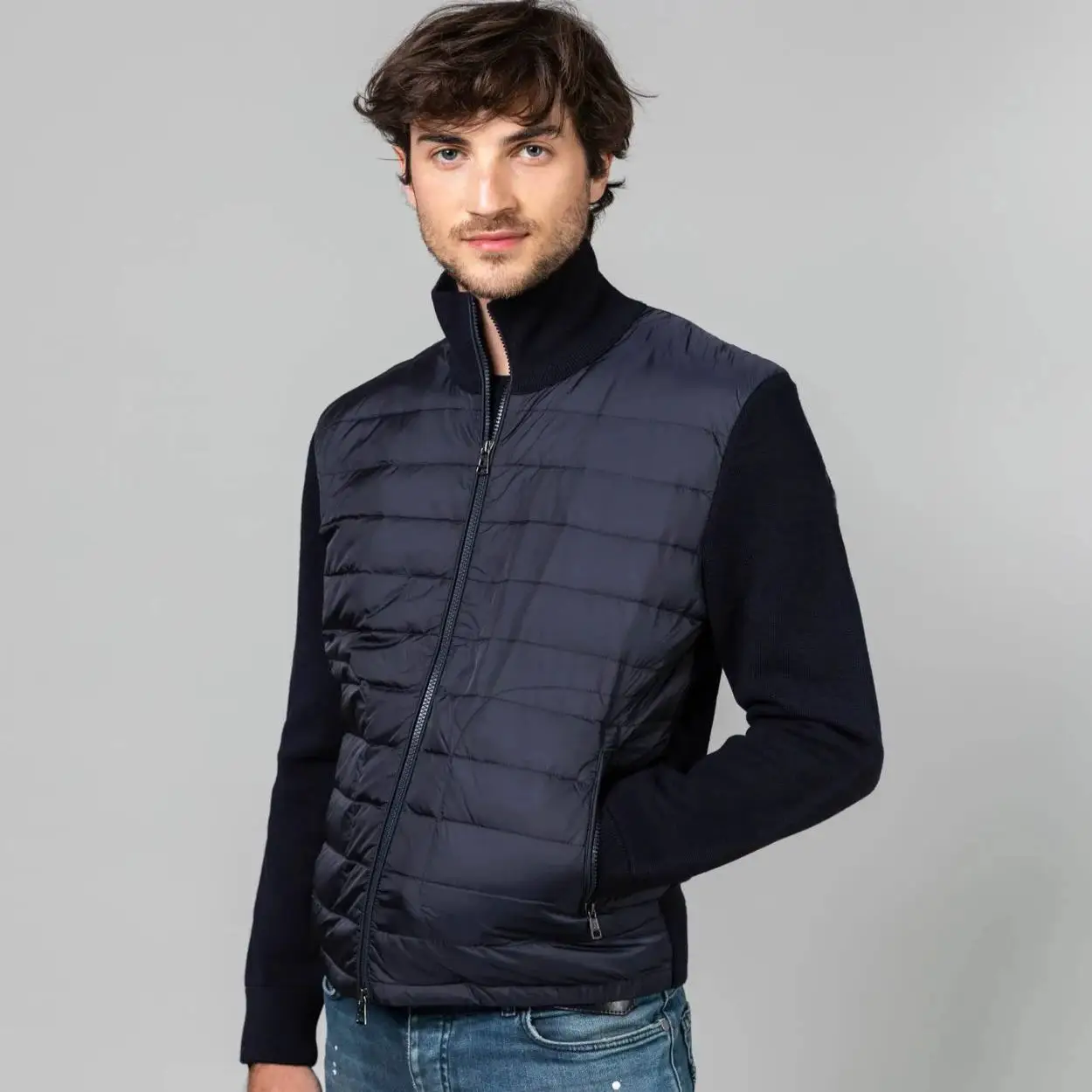 Jhxdf # Pro001 Classical Wool Cardigan Duck Classic Knitted down (Duck)