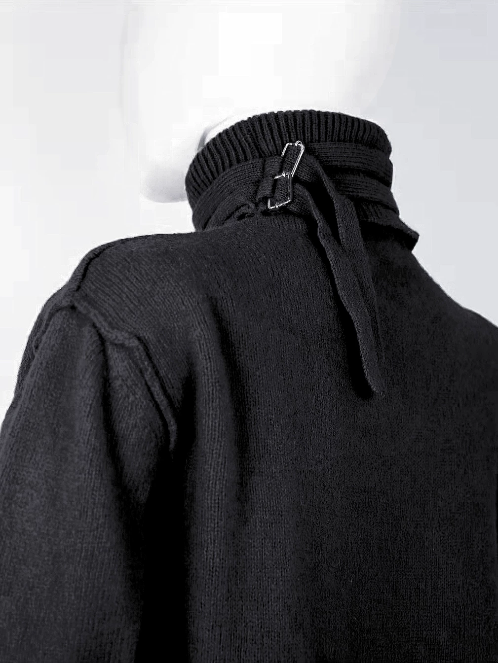 [in Stock] Raf19Fw Simons Slim Fit Knitted High Neck Tie Button Casual Sweater Base Shirt
