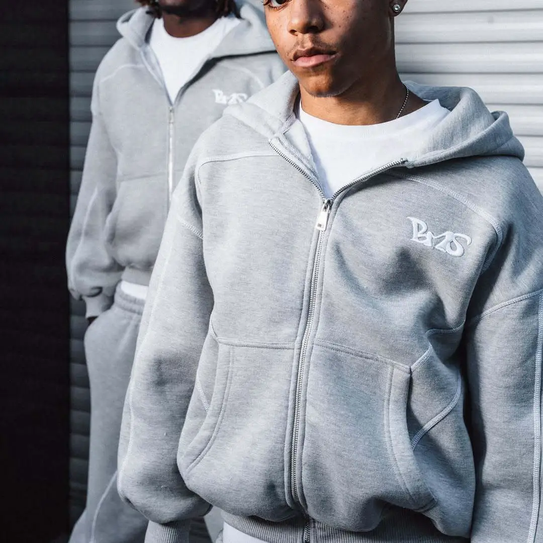 2025 Independent Station Cross-Border Fashion Brand Loose Sweatshirt Hip-Hop Street Wear Men's and Women's Zipper Hooded Casual