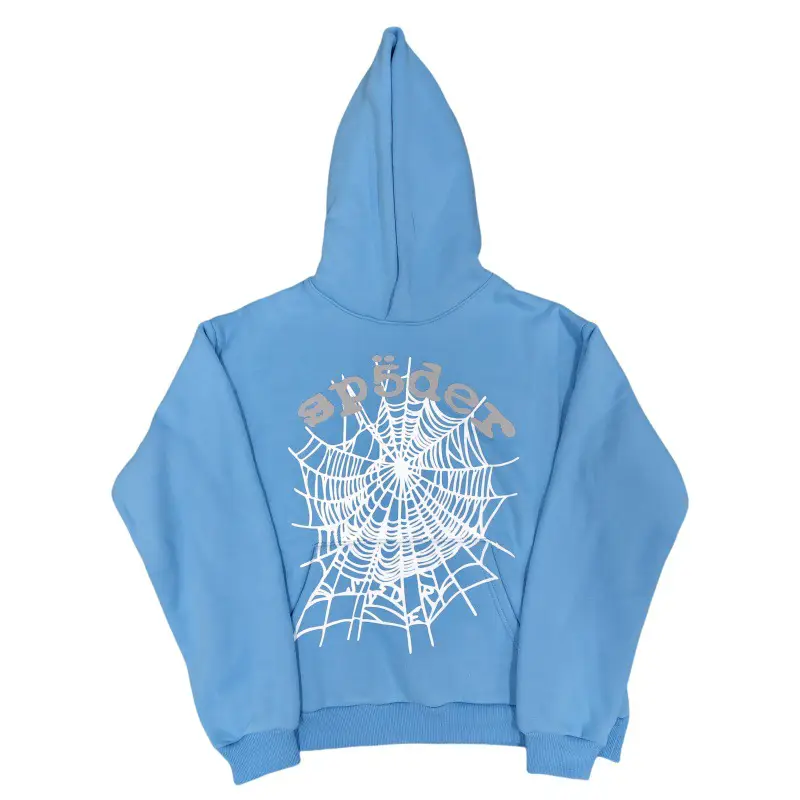Cross-border tide new hoodie sweatshirt spider gray lettering white web haze blue Sp5der sweatshirt men's spot wholesale