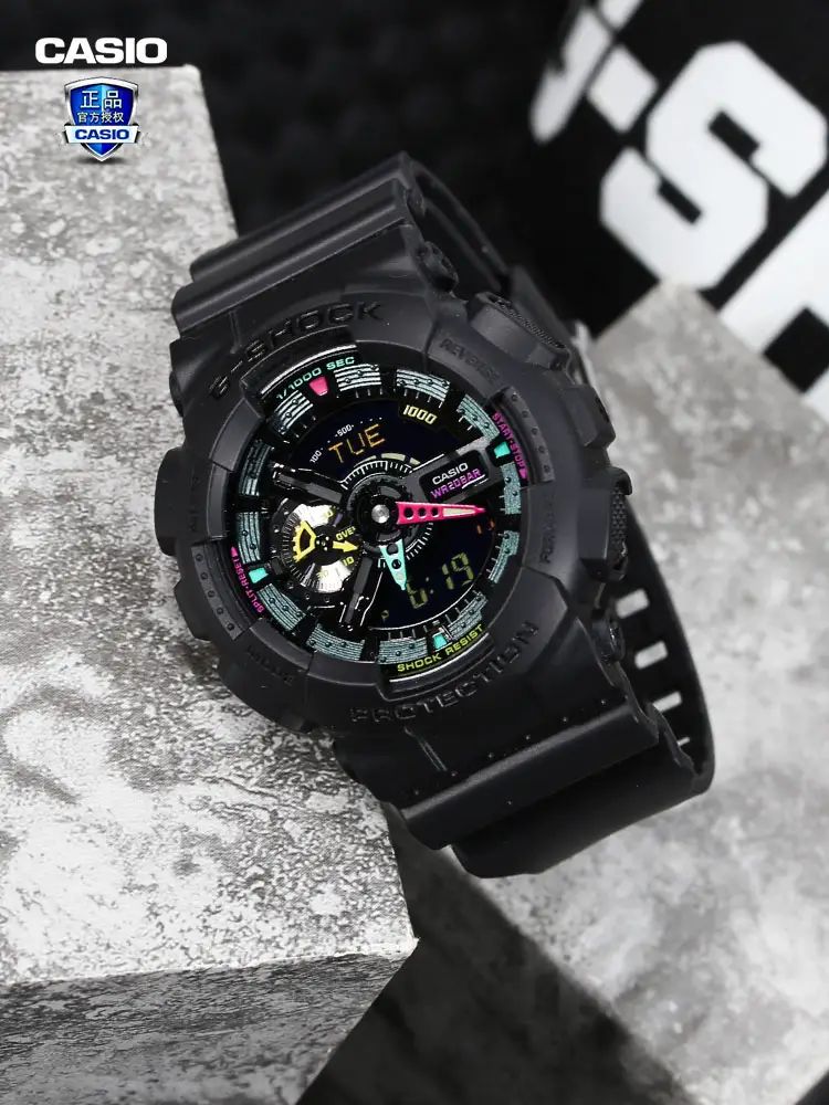 Casio Watch Men Gshock Neon Future Large Dial Waterproof Sports Farm Oak Ga-110/100