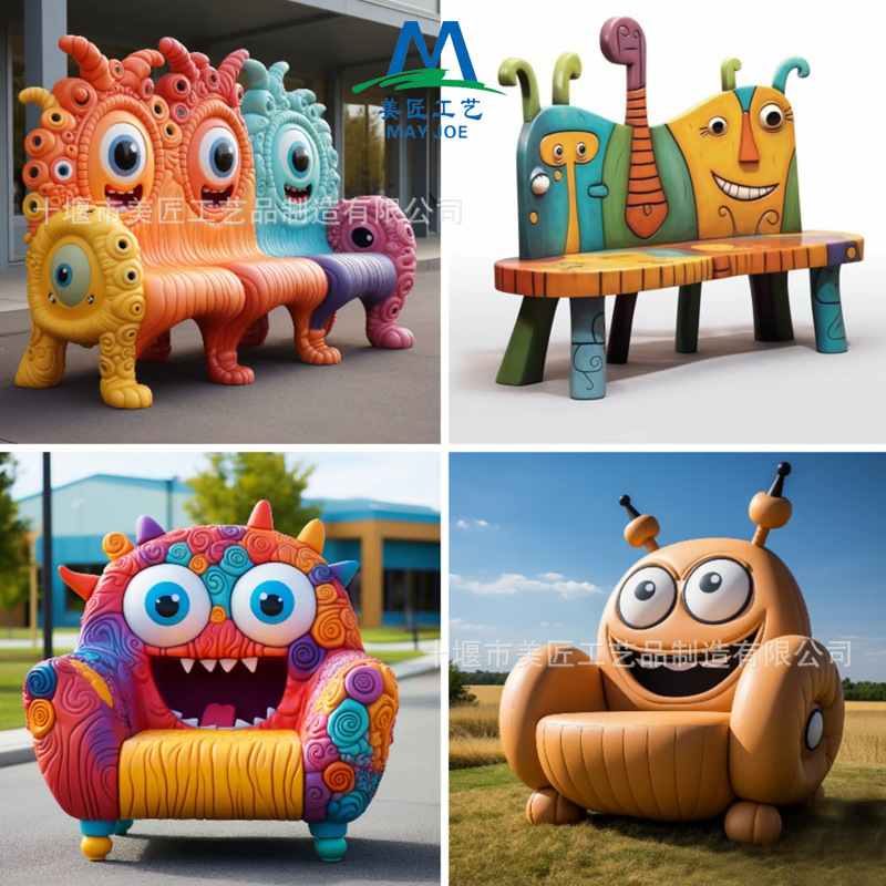 Fiberglass Seats, Shopping Malls, Hotels, Cartoon Fun Stools, Special-Shaped Outdoor Square Landscape Public Rest Chairs