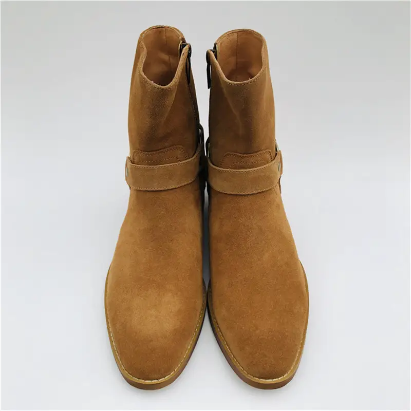 Chelsea Autumn and Winter Special Offer European and American Trendy Fashion Catwalk Hairstylist Boots Denim First-Layer Cowhide British Martin Boots