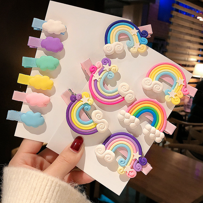 Rainbow Cloud Lollipop Color Hairpin Korean Children's Cute Hairpin Clip Side Clip Girls Baby Children's Hair