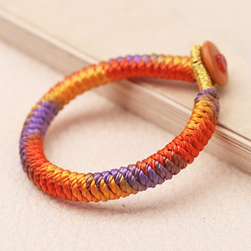 Gradient ring buckle hand-woven semi-finished diamond knot live buckle car hanging bag hanging rope accessories decorative rope