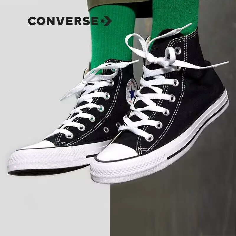 Converse All Star Classic Authentic High-Top Black Canvas Shoes Casual Couple Shoes 101010