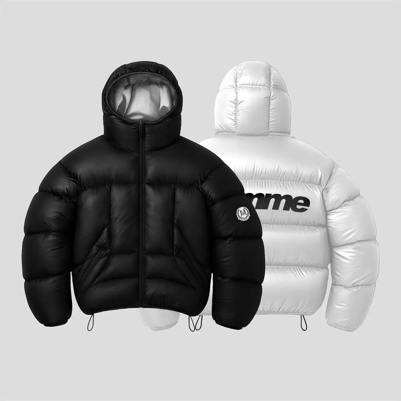 2025 New Winter Cross-Border European and American Trendy Winter Street Casual Hooded Double-Sided Letter Printed Jacket for Men and Women
