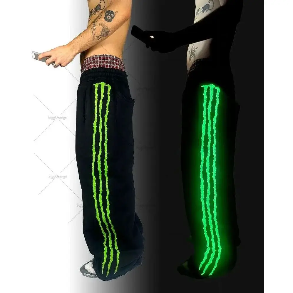 New Y2K Streetwear Trousers Hip Hop Harajuku Retro Reflectiv