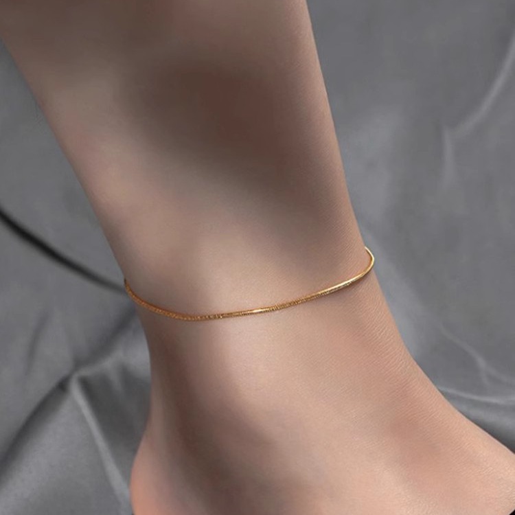 Internet celebrity style anklet female 2023 New ins niche design 18K gold rose Kingson fairy titanium steel non-fading