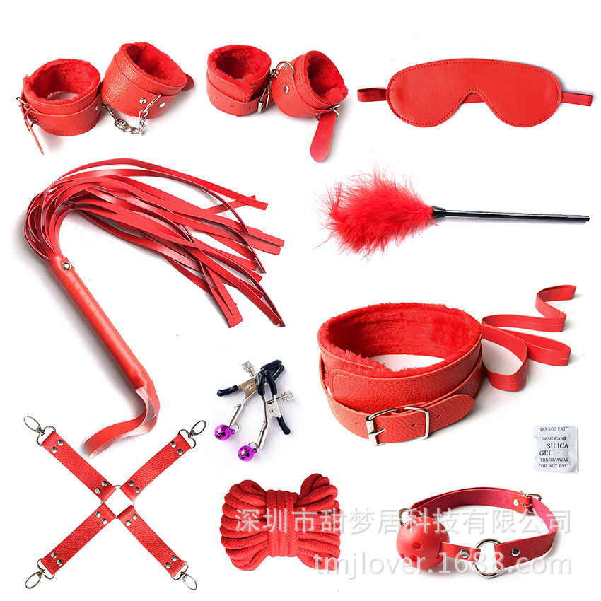 Adult Sm Flirting Ten-Piece Set Couple Bondage Sex Toy Stuffed Cotton Rope 10m Pack Wholesale