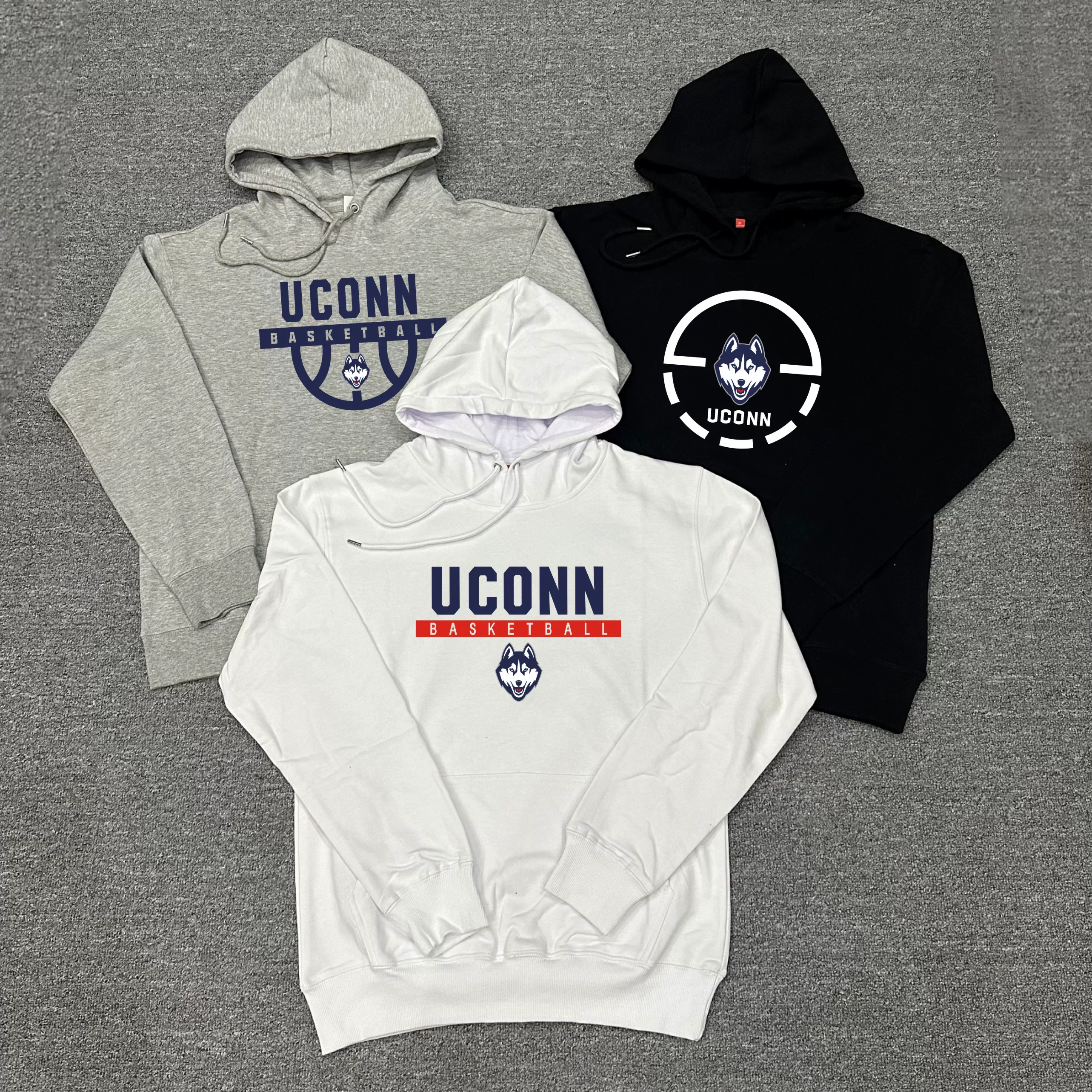 NEW American basketball hoodie UCONN, Connecticut Husky men's hooded pullover warm-up running training suit