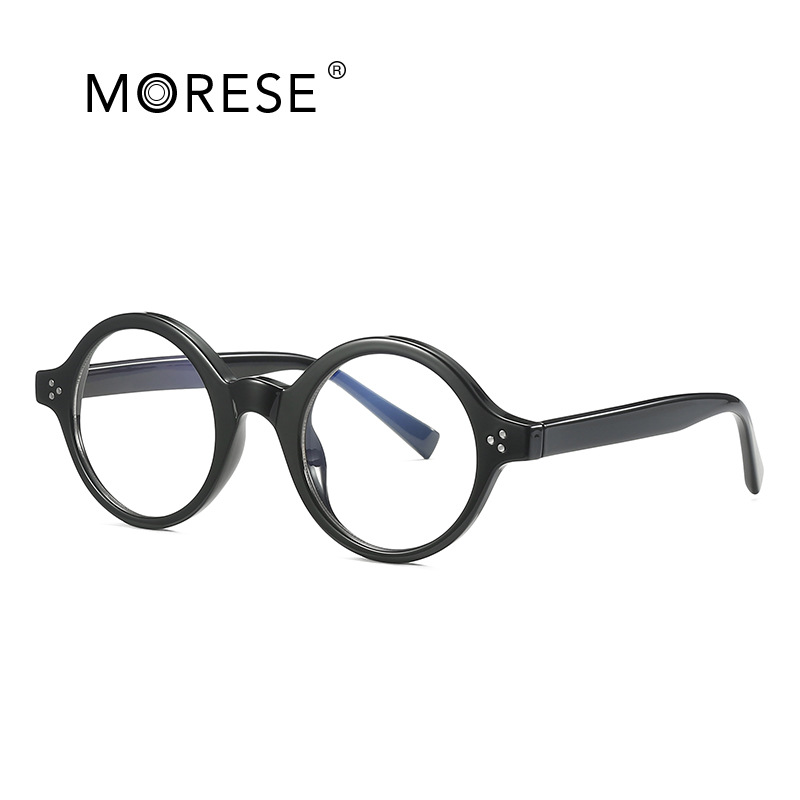 Cross-border imitation plate Willow nail round glasses frame insert hinge retro TR90 anti-blue glasses Korean 2086