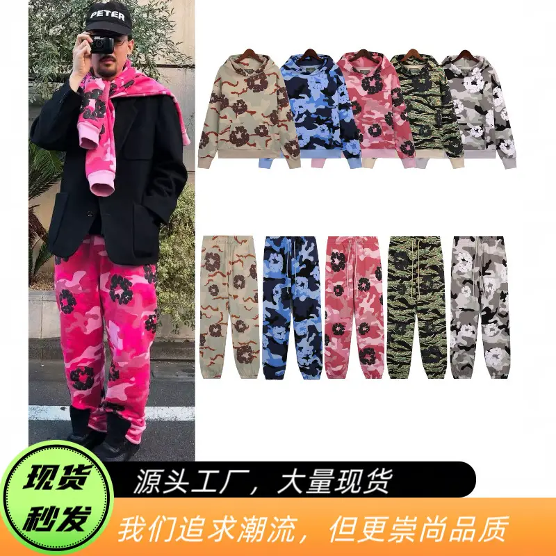 Cross-border Europe and the United States new mainline printed foam sweater sweatshirt sweatpants jacket fans