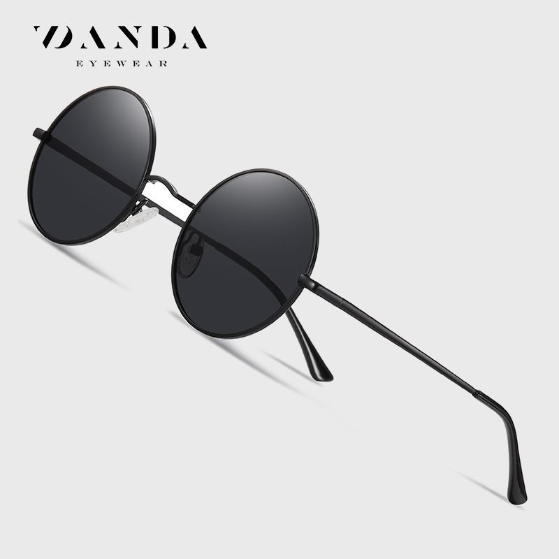 New Classic Polarized Glasses for Men, Retro Round Frame Sunglasses for Women, Fashionable Multi-Color Colorful Sunglasses 801 Wholesale