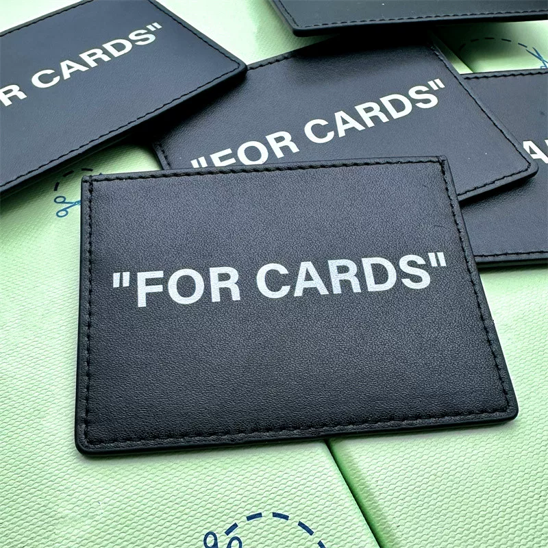 23Ss Classic Lettering "For Cards" Printed First-Layer Cowhide Card Holder Genuine Leather Coin Purse Small Business Card Holder