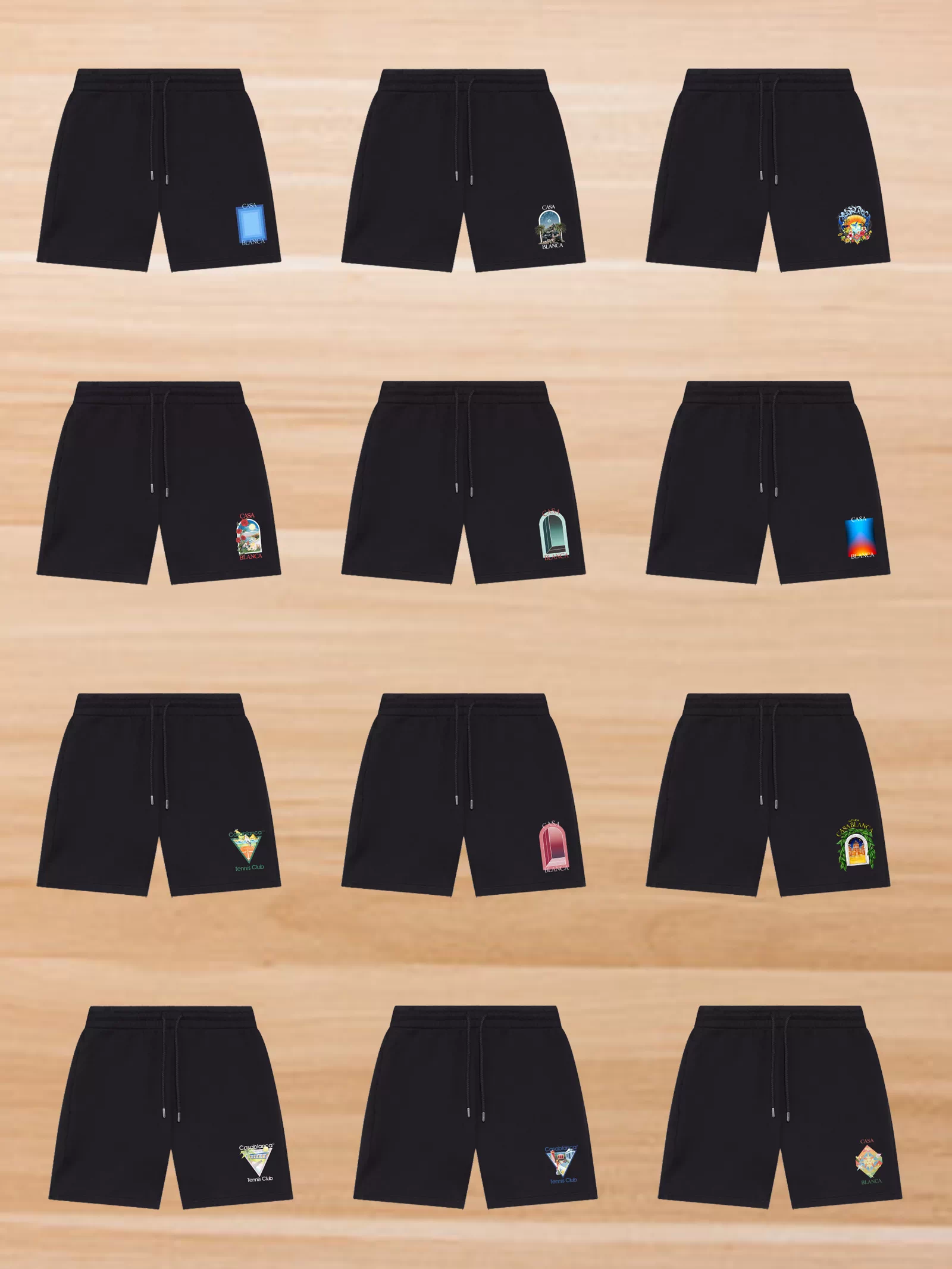 Casablanca Men's Summer Loose-Fitting American-Style Trendy Heavy-Duty Casual Sports Shorts Foto QC de TAOBAO na Qualit.ly