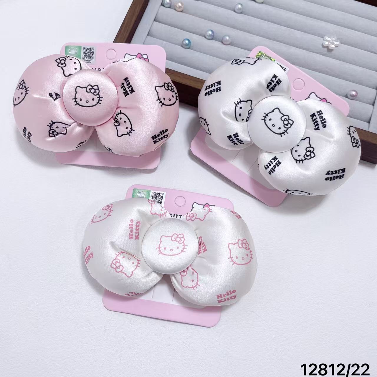 New Sanrio Hello Kitty Sponge Stereo Bow Hello Kitty Cute Cartoon Fabric Ponytail Hair