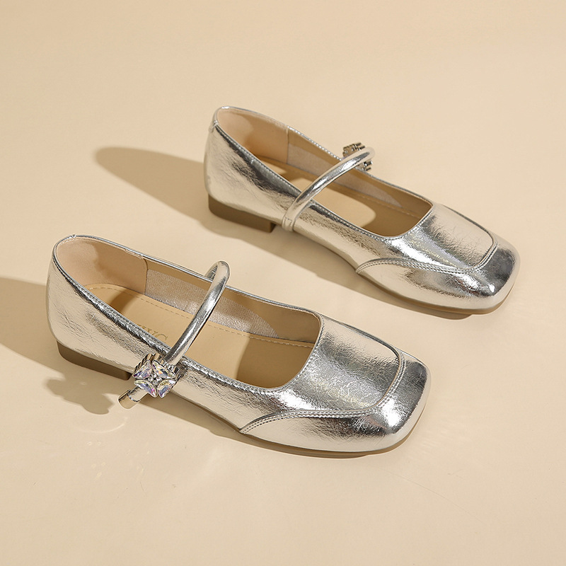2025 New French Mary Jane Shoes, Flat Square Toe, Fashionable Skirt, Elegant Women's Shoes, Non-Tiring Shallow Mouth Shoes