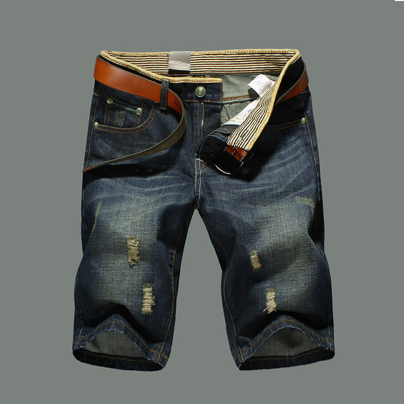 Summer storm 087# teenage men's waist hole straight jeans casual pants boys pants breeches