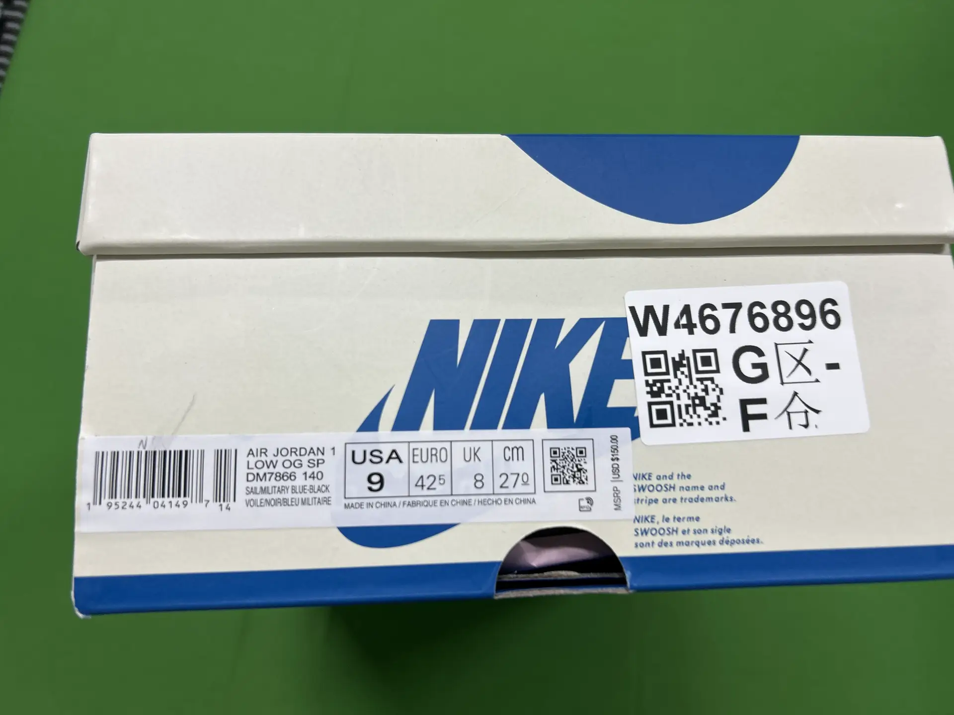 Nike Air Jordan 1 Low OG SP DM7866 140 Sail Military Blue-Black