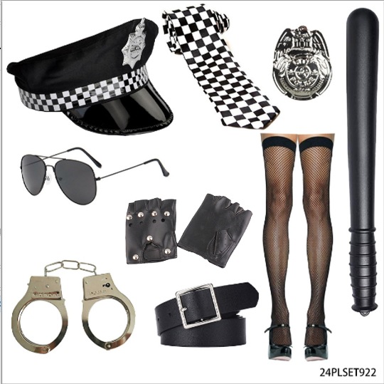 Halloween Costume Party Police Role-Playing Toy Accessories Police Alloy Badge Hat Glasses