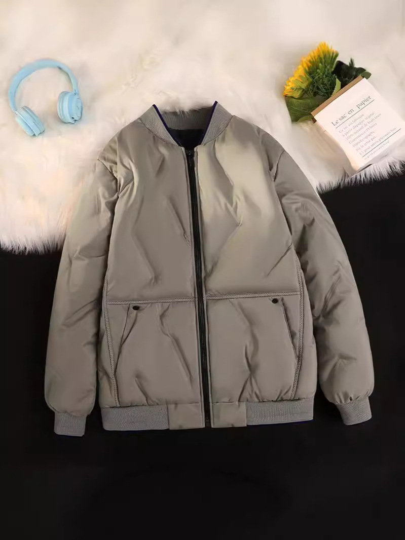 Men's Jacket 2024 Winter New Down Cotton-padded Jacket Youth Baseball Collar Jacket Casual Cotton-padded Outdoor Top