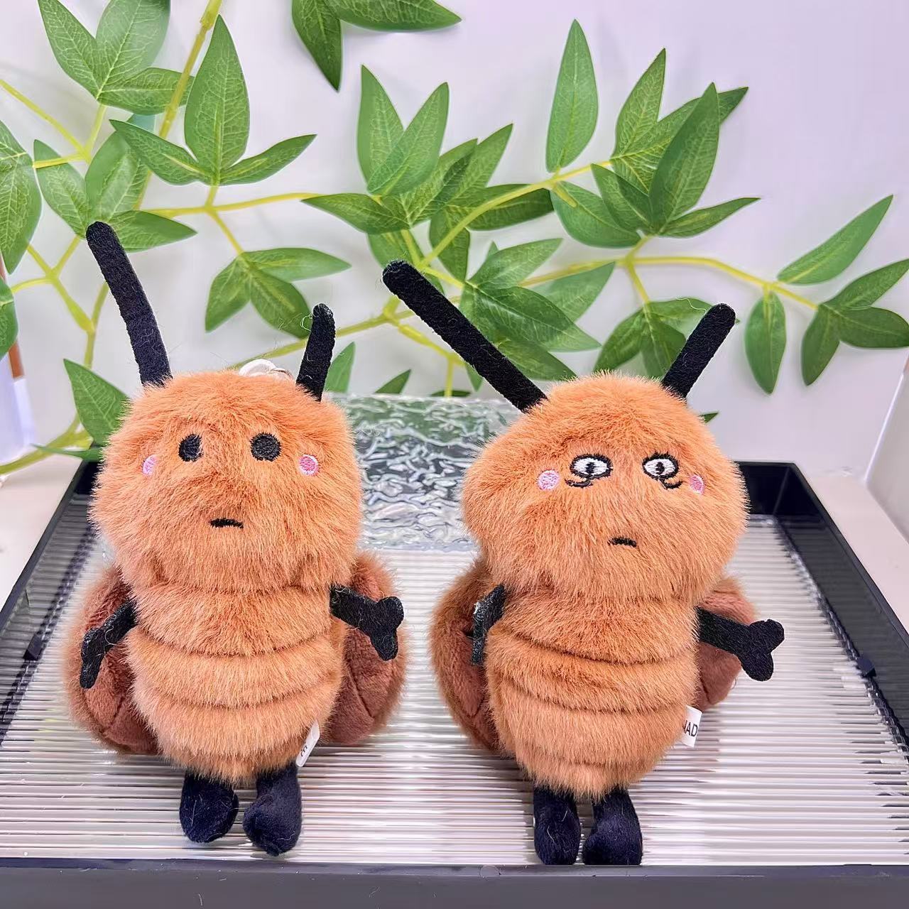 New Plush Cartoon Ugly Doll Cockroach Xiaoqiang Funny Keychain Bag Small Pendant Couple Accessories Toys