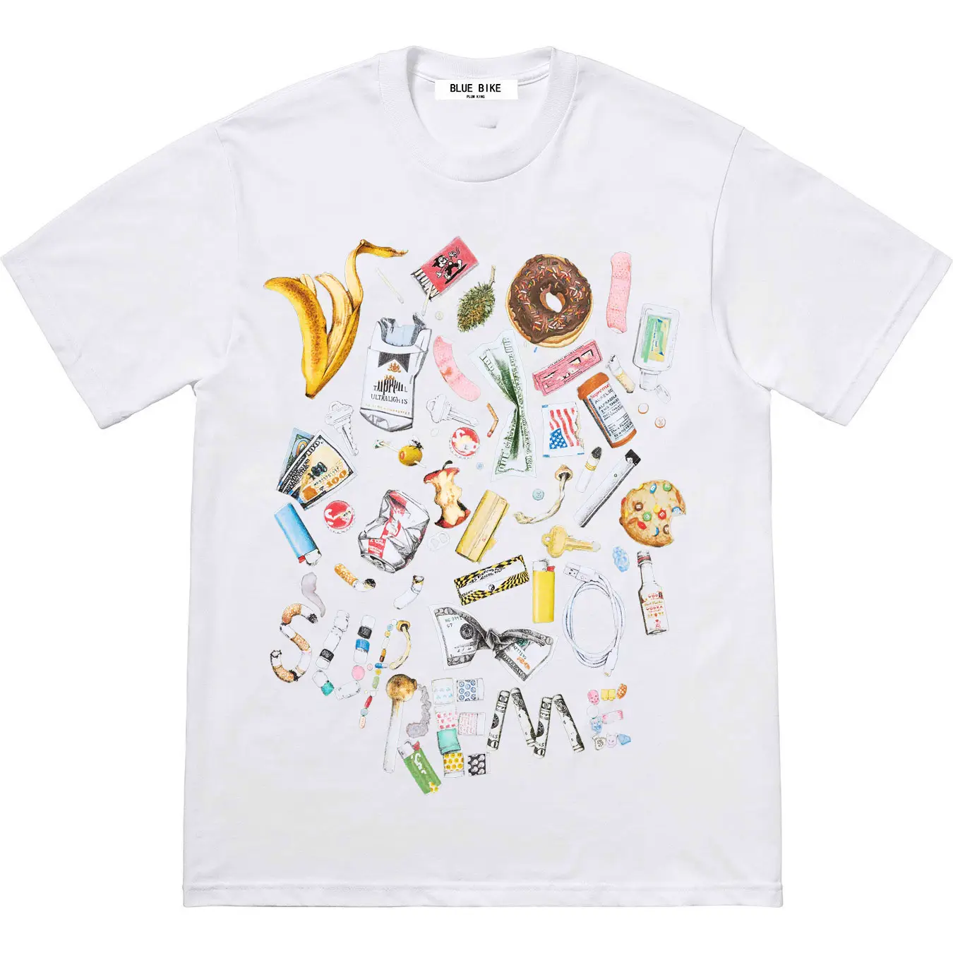 23Sstrash Tee Cute Cartoon Pattern Garbage Short-Sleeved T-Shirt, Same Style for Men and Women, Short-Sleeved T-Shirt for Couples