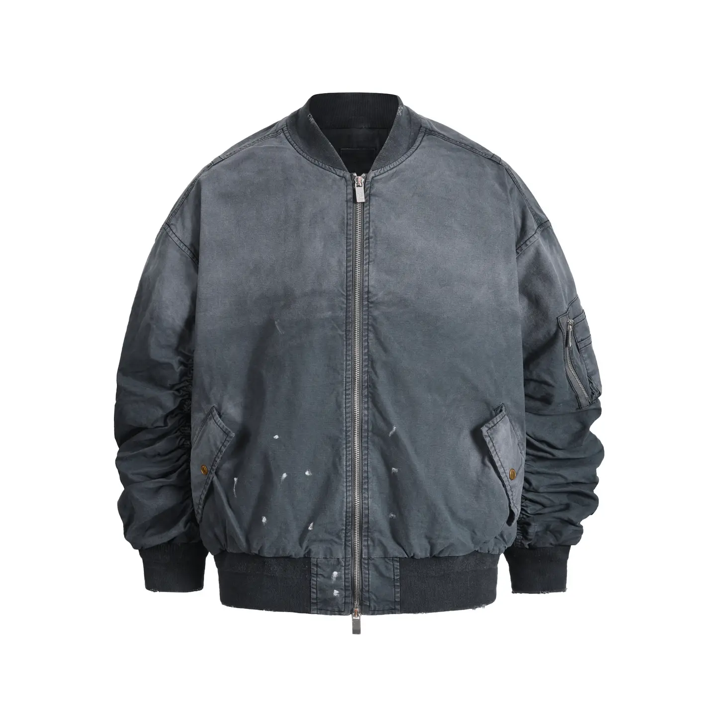 European and American High Street Ins Same Lapel Cotton-padded Jacket Jacket Top Jacket Zipper Lapel Flying Cotton-padded Jacket for Men and Women