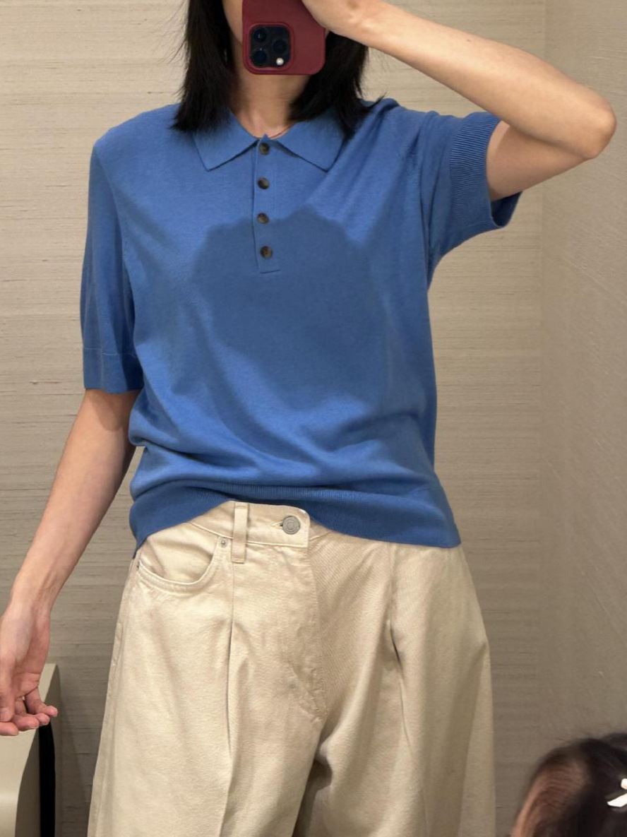 C Brand Standard Fit Wool Blend Polo Shirt Brown Blue Knitwear 26 Spring New Arrivals 1327184002
